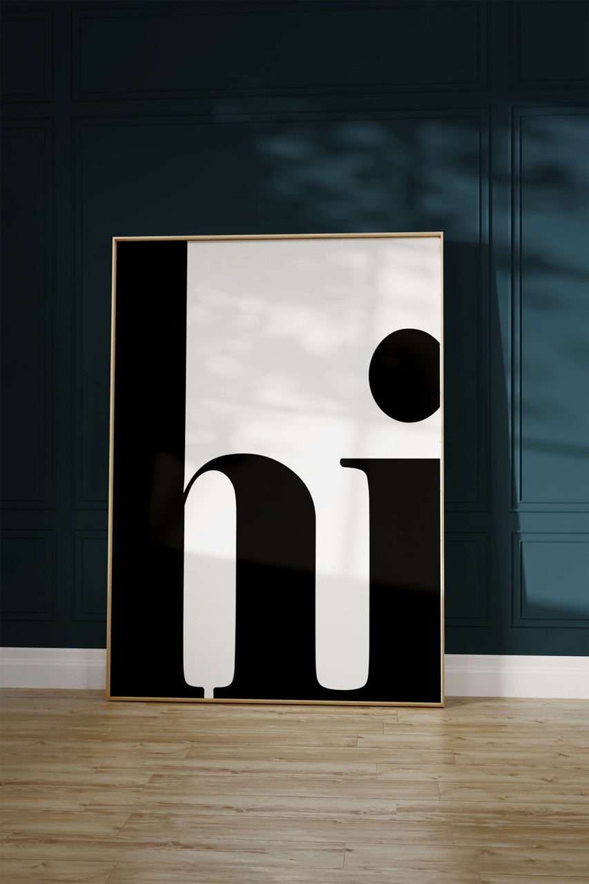 Hi Yazılı Kelime Çerçevesiz Poster