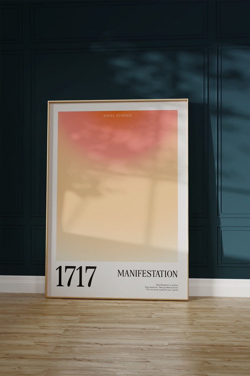 1717 Manifestation Aura Angel Numbers Çerçevesiz Poster
