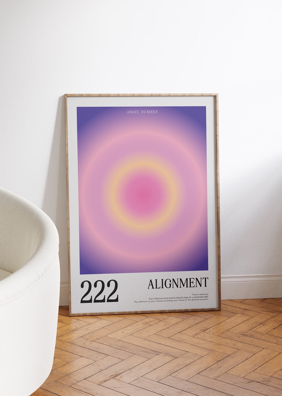 222 Alignment Aura Angel Numbers Çerçevesiz Poster