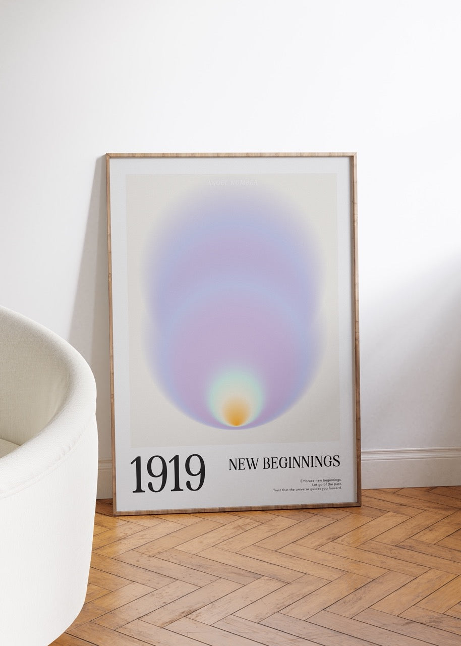 1919 New Beginnings Aura Angel Numbers Çerçevesiz Poster