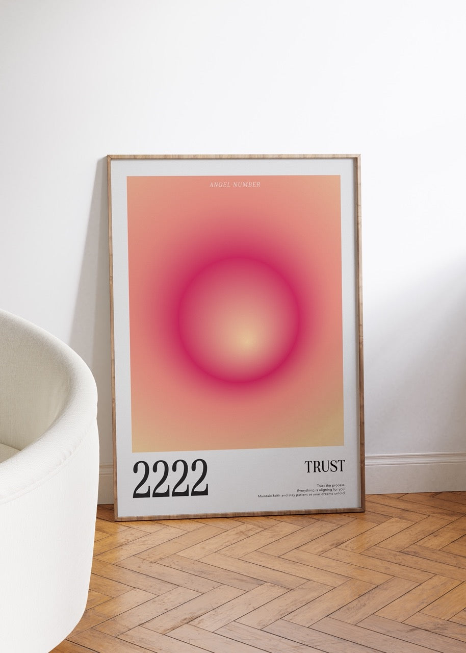 2222 Trust Aura Angel Numbers Çerçevesiz Poster