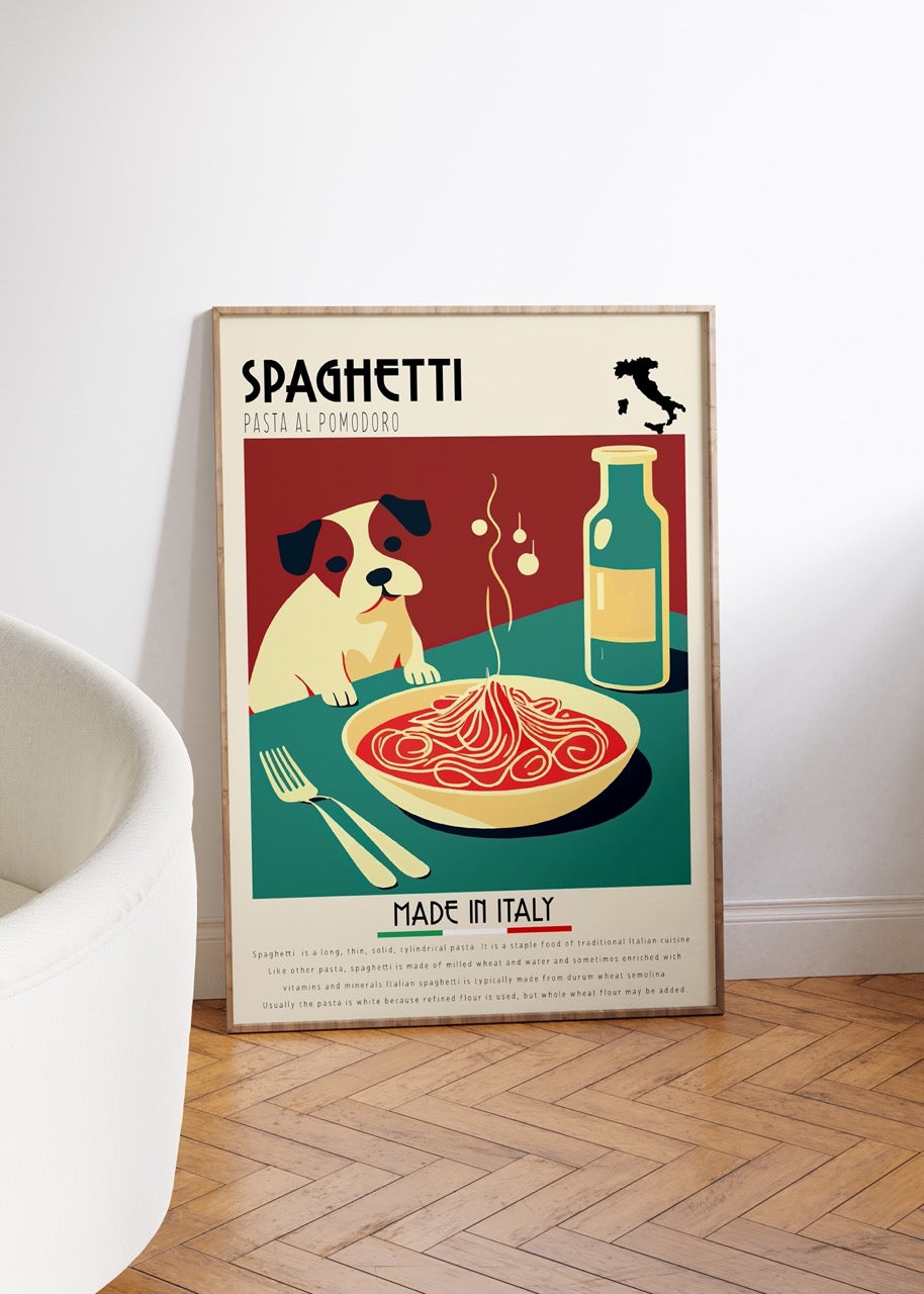 Spaghetti İtalyan Mutfağı Çerçevesiz Poster