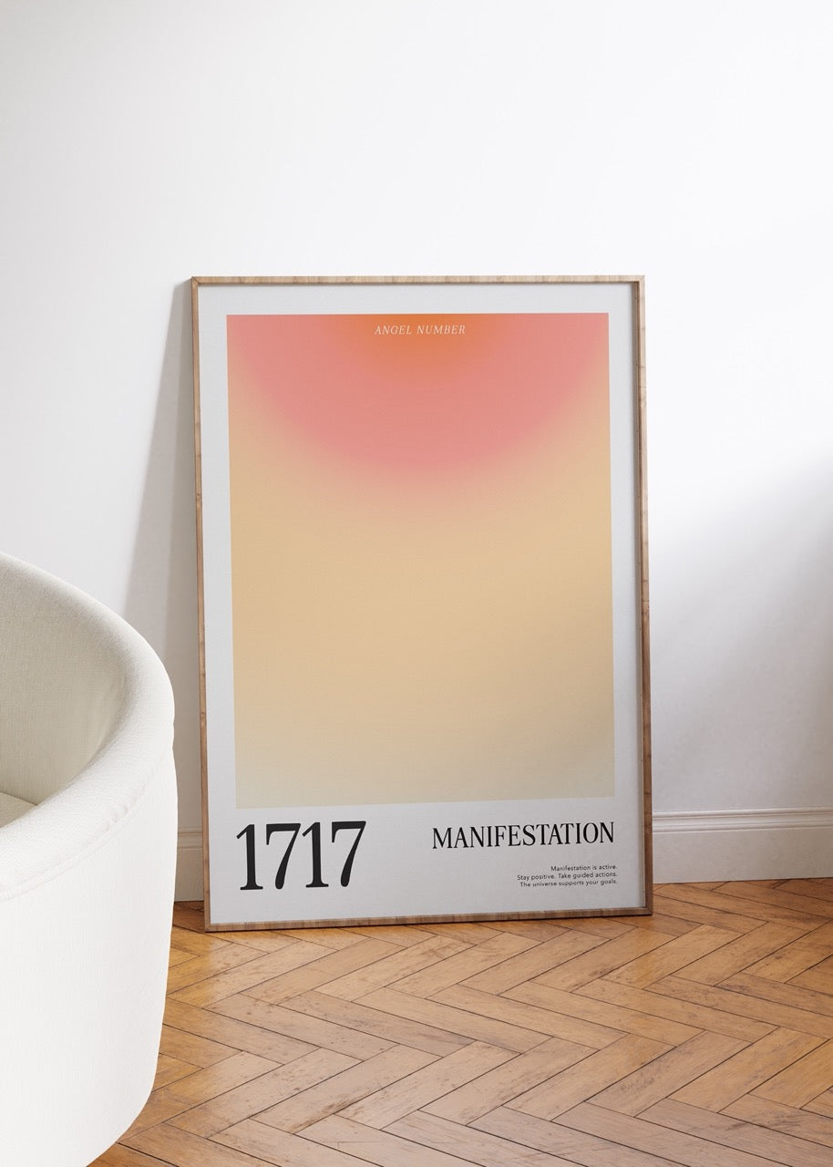 1717 Manifestation Aura Angel Numbers Çerçevesiz Poster