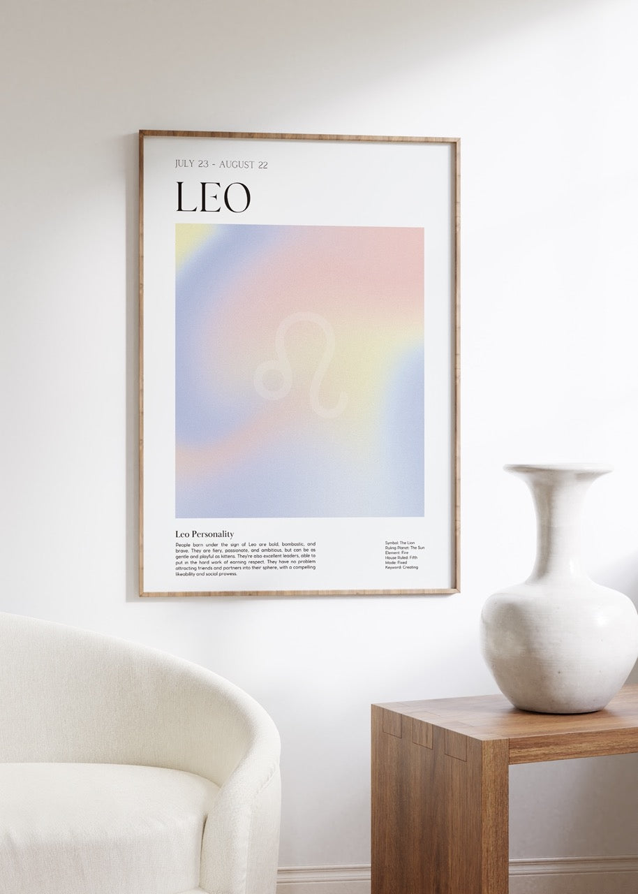 Leo No.2 Astrological Sign Çerçevesiz Poster