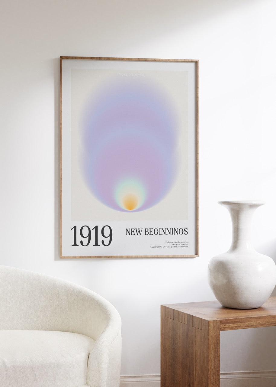 1919 New Beginnings Aura Angel Numbers Çerçevesiz Poster