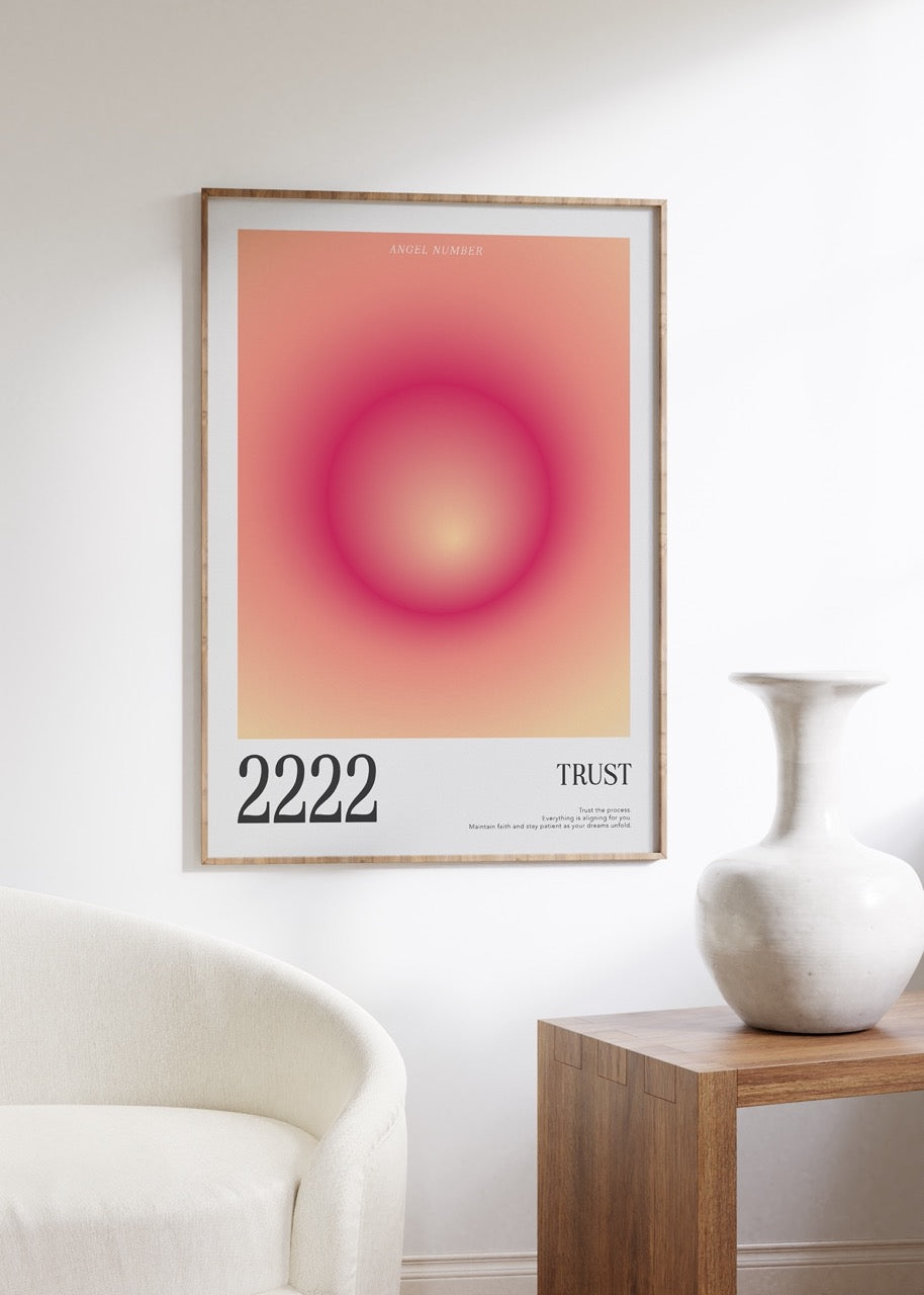 2222 Trust Aura Angel Numbers Çerçevesiz Poster