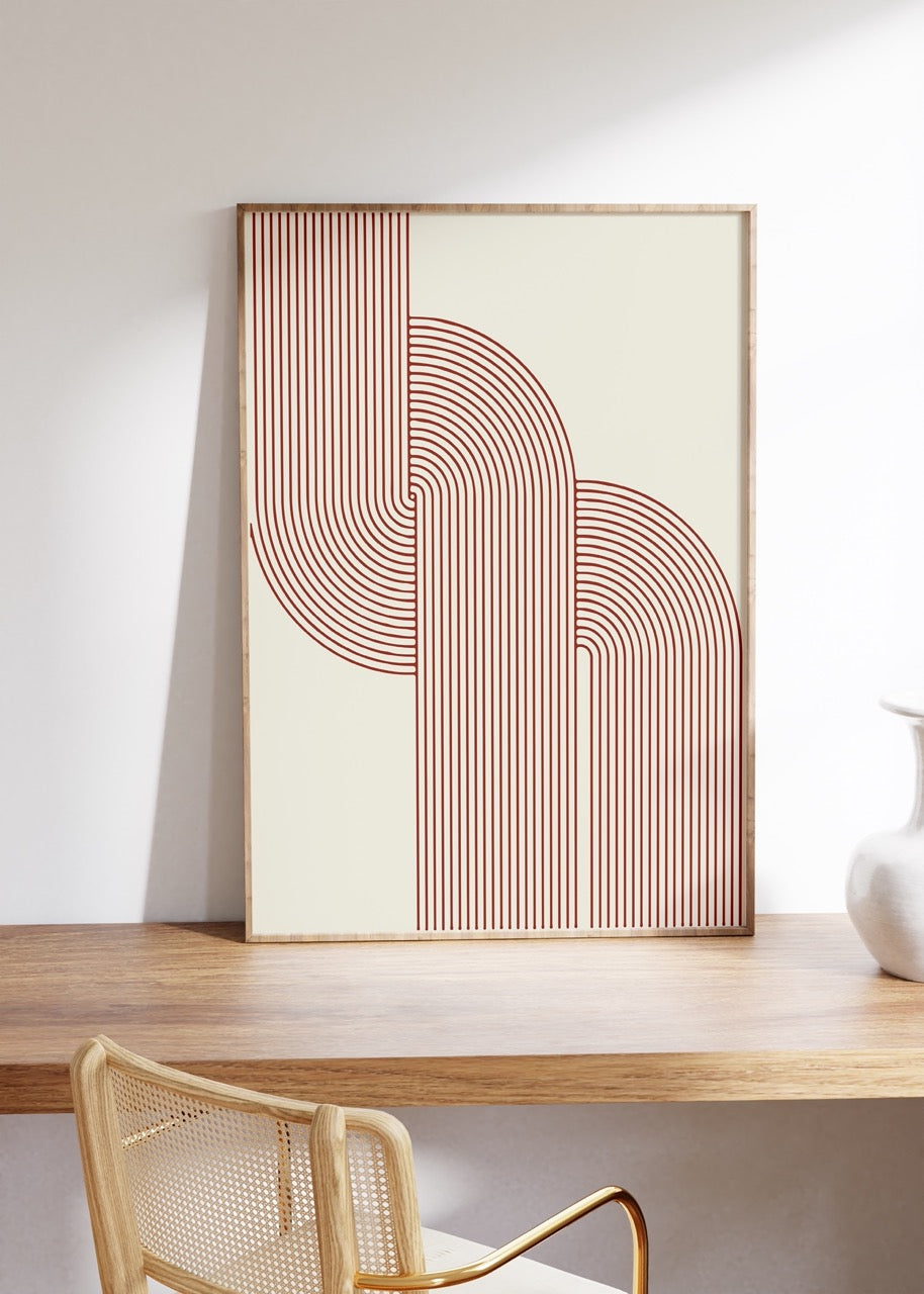 Bej ve Bordo Soyut 3&