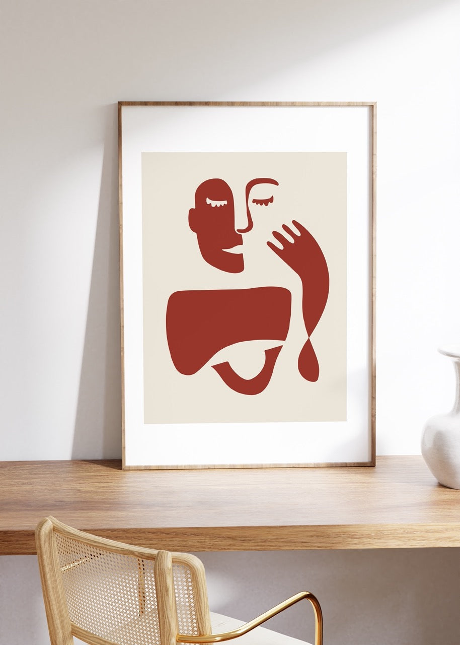 Bej ve Bordo Soyut 3&