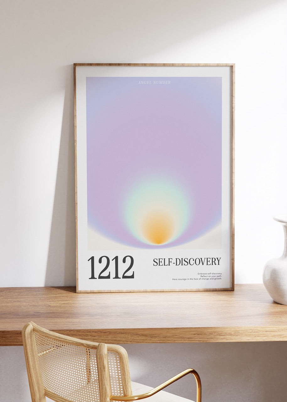 1212 Self-Discovery Aura Angel Numbers Çerçevesiz Poster