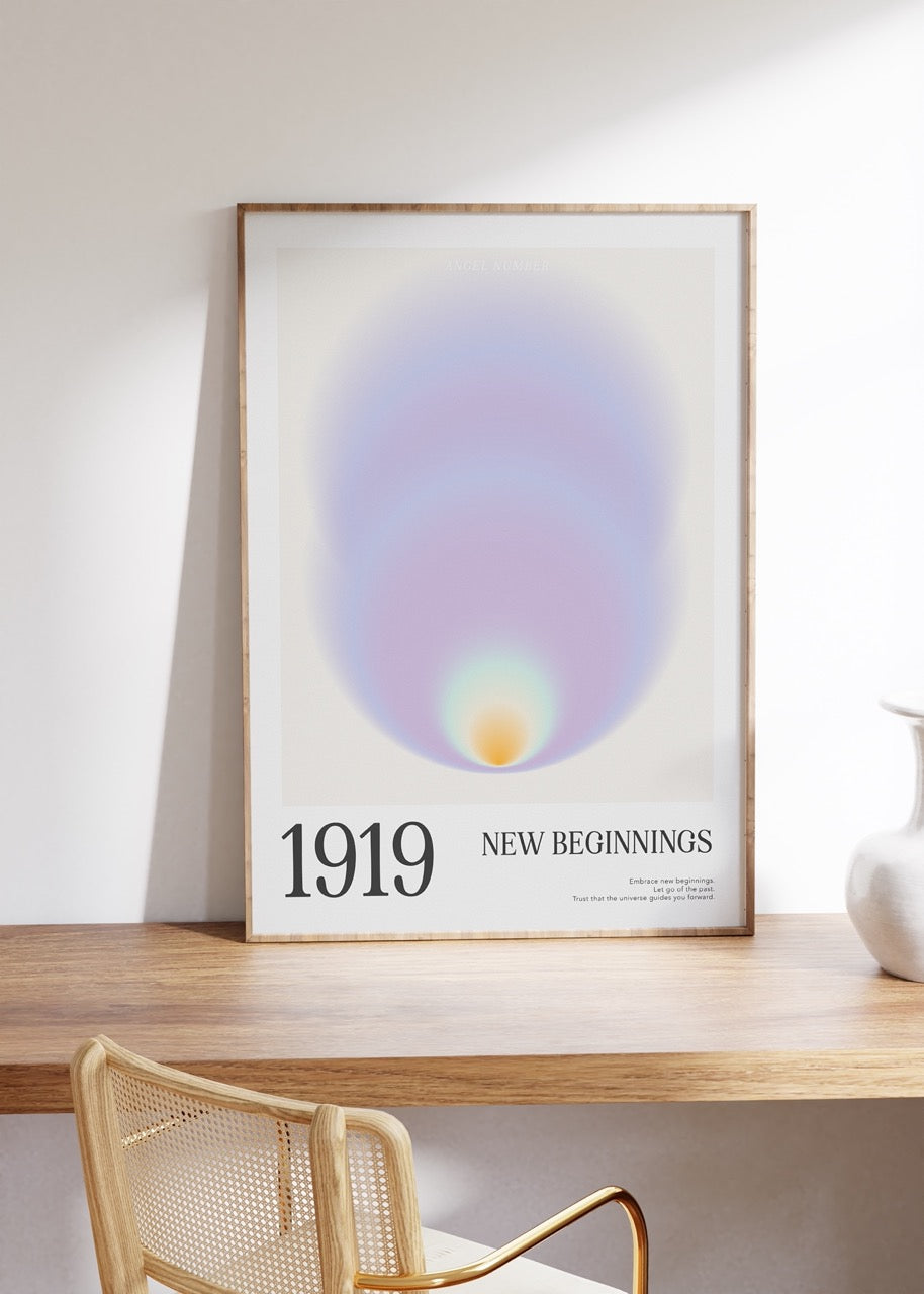 1919 New Beginnings Aura Angel Numbers Çerçevesiz Poster