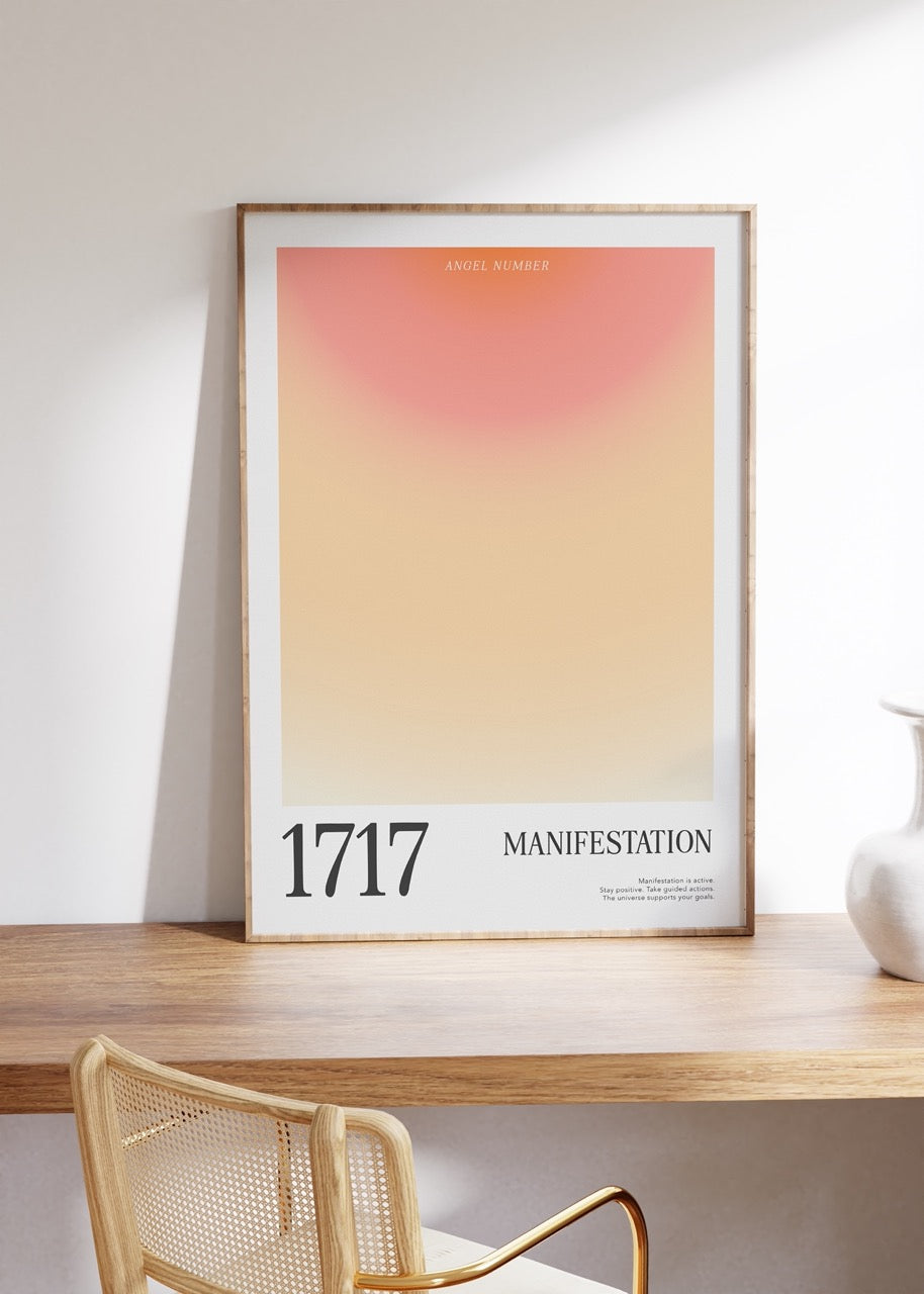 1717 Manifestation Aura Angel Numbers Çerçevesiz Poster
