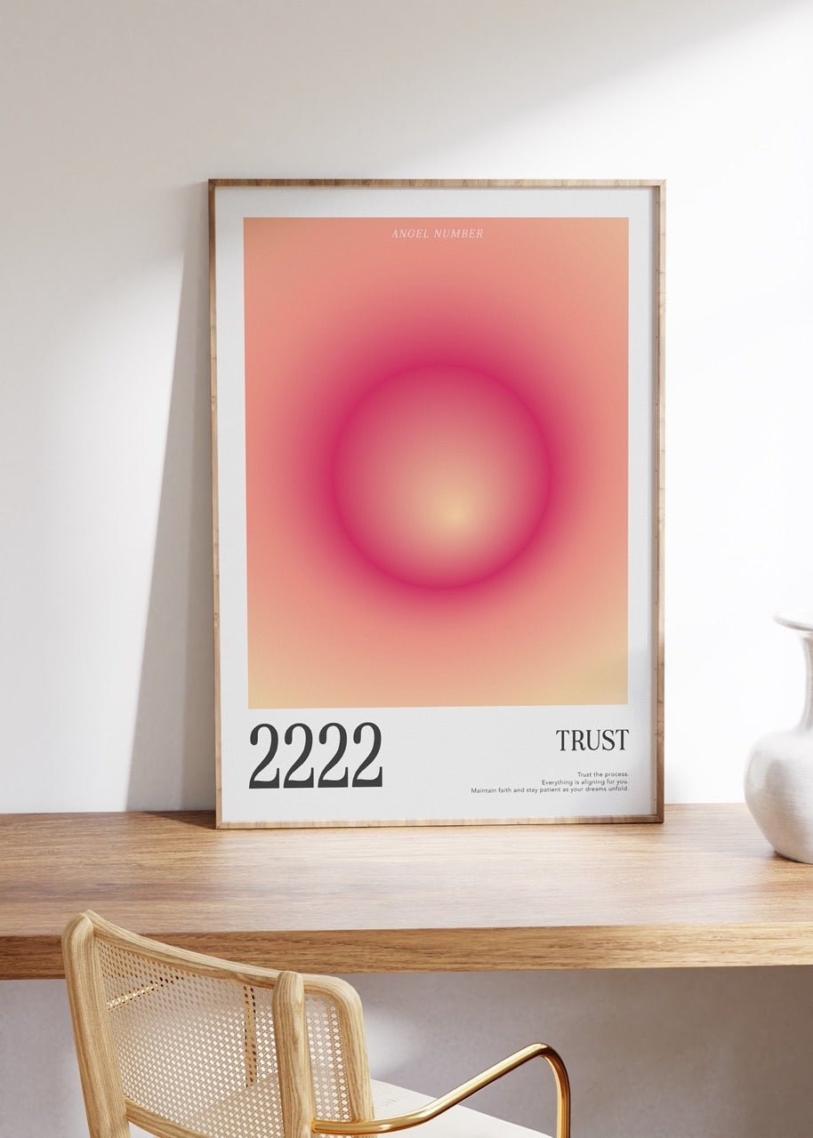 2222 Trust Aura Angel Numbers Çerçevesiz Poster