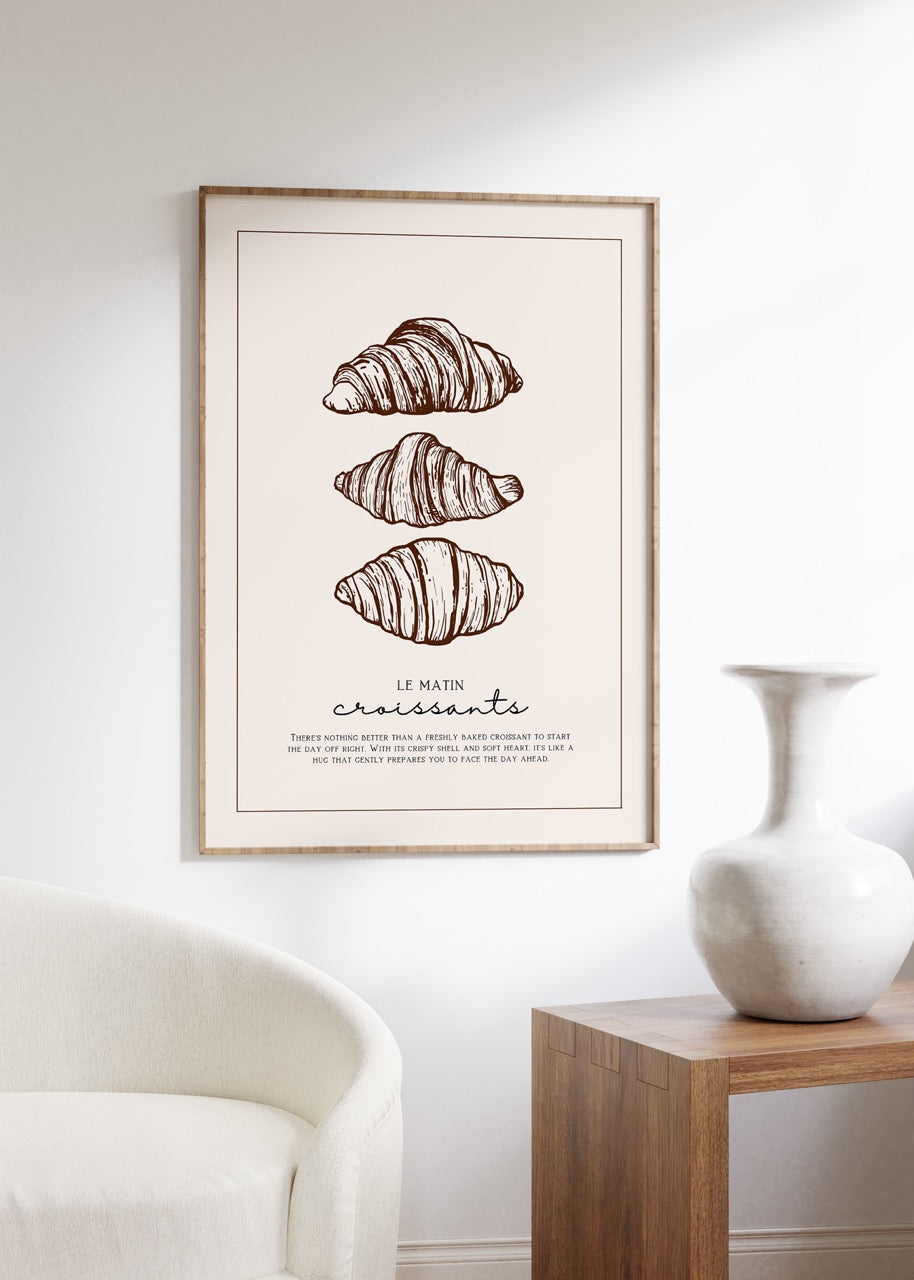 Le Matin Croissants Çerçevesiz Poster