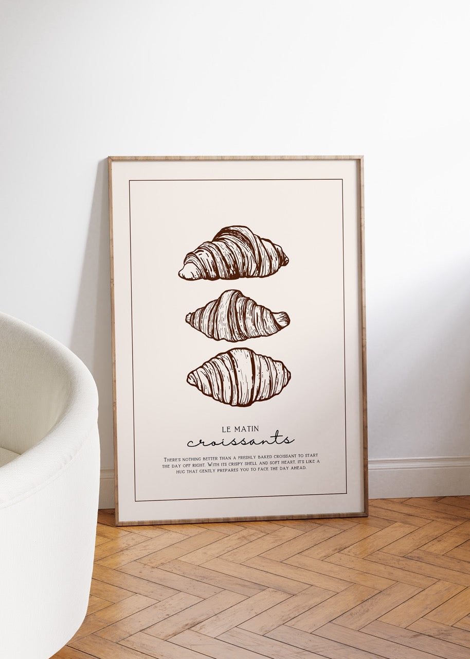 Le Matin Croissants Çerçevesiz Poster