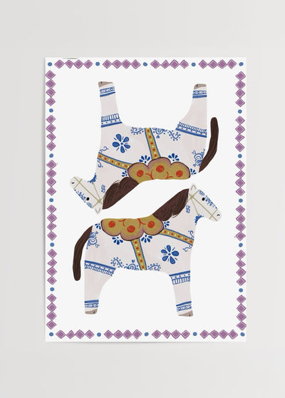 Beyaz Carousel At Poster Baskı