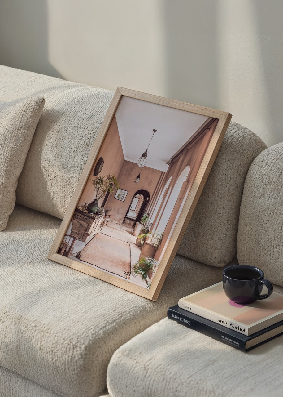 Boho Akdeniz Koridor Poster Baskı – Toprak Tonlu İç Mekan