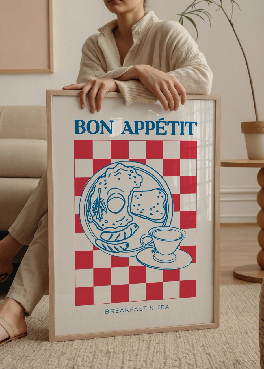 Bon Appétit – Breakfast & Tea Poster Baskı