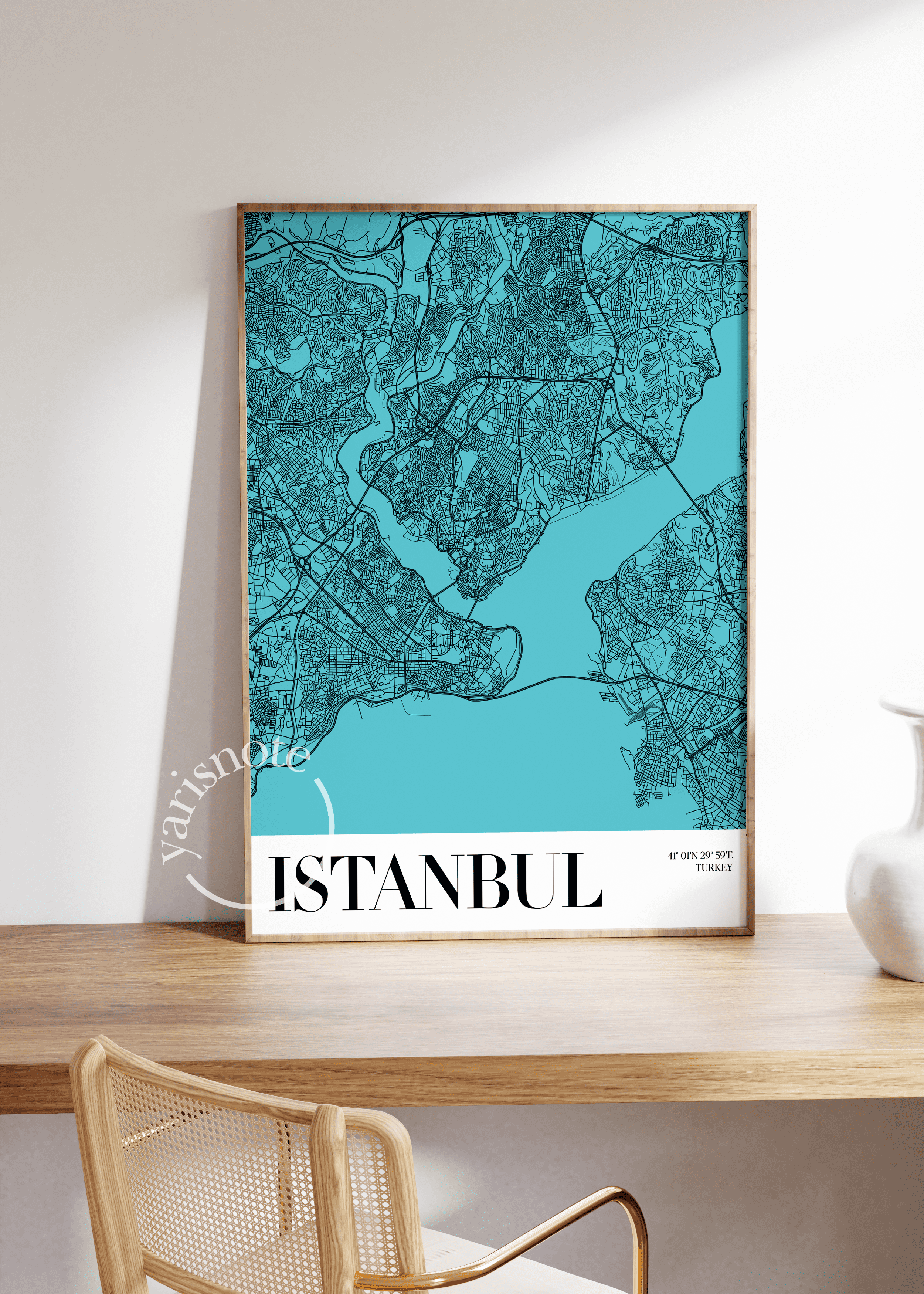 İstanbul Harita Çerçevesiz Poster