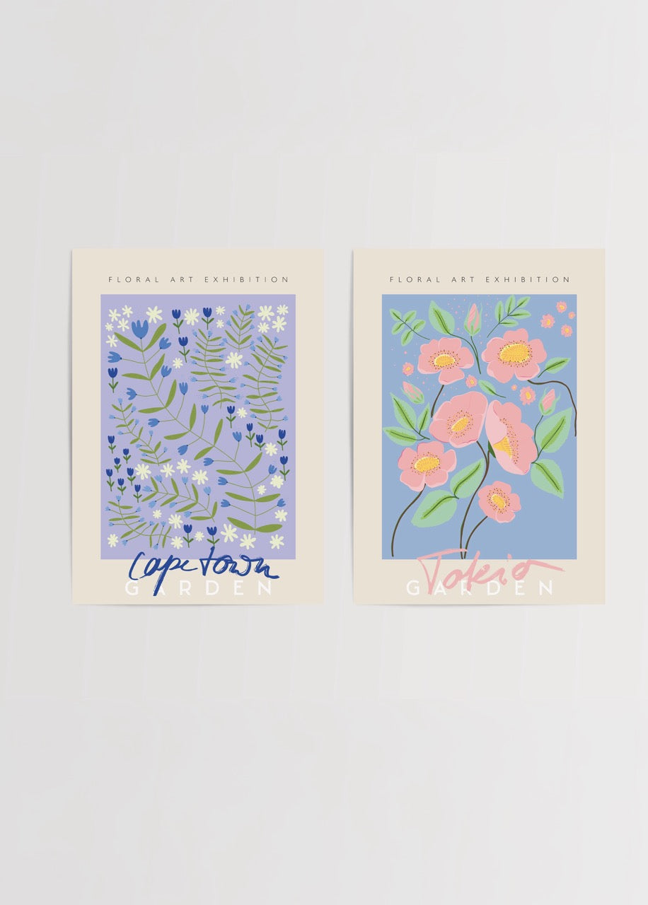 Capetown Garden & Tokyo Garden İkili Poster Seti