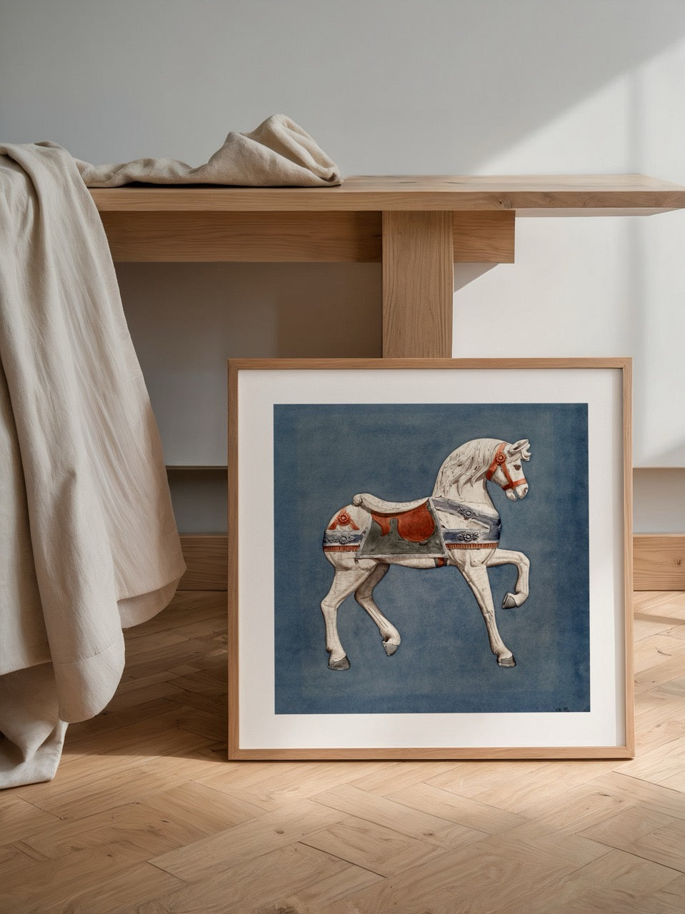 vintage carousel horse at posteri nostaljik duvar dekoru