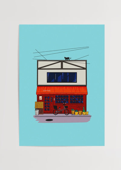 Cat on the Roof – Nilüfer Şen Poster Baskı