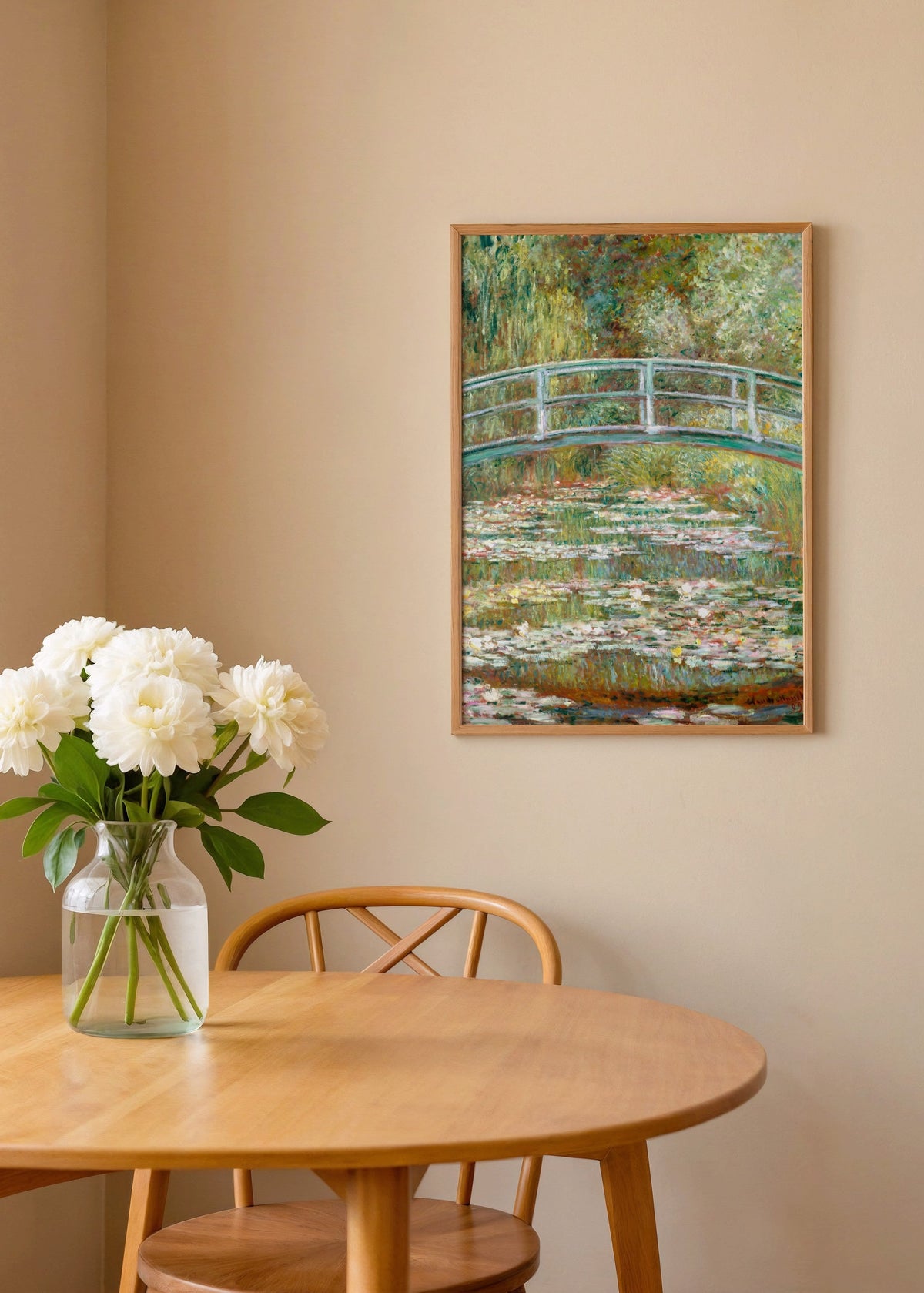 Claude Monet Bridge over a Pond of Water Lilies Poster poster baskı mockup 3