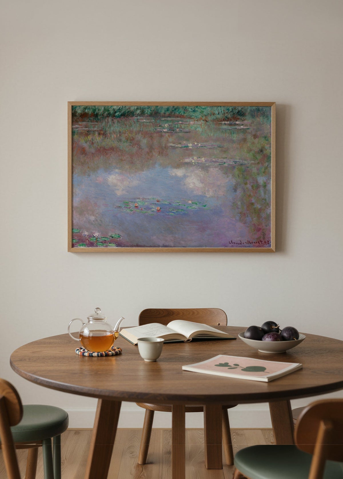 Claude Monet The Water Lily Pond (Clouds) Poster poster baskı mockup 2