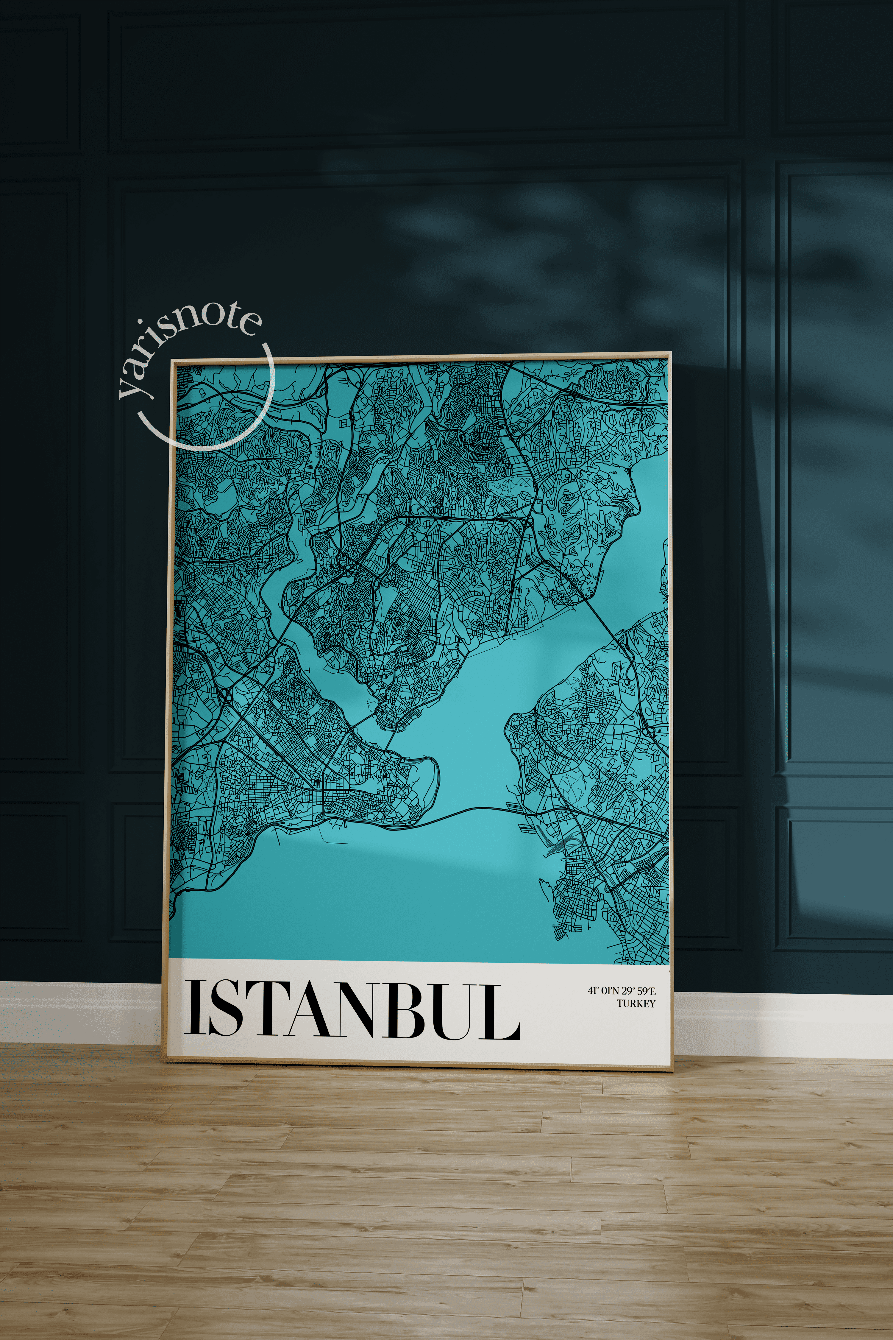 İstanbul Harita Çerçevesiz Poster