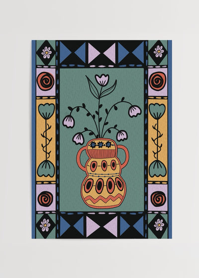 Etnik Çiçekler Poster Baskı