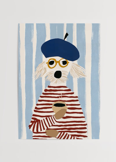 French Pup Poster Baskı