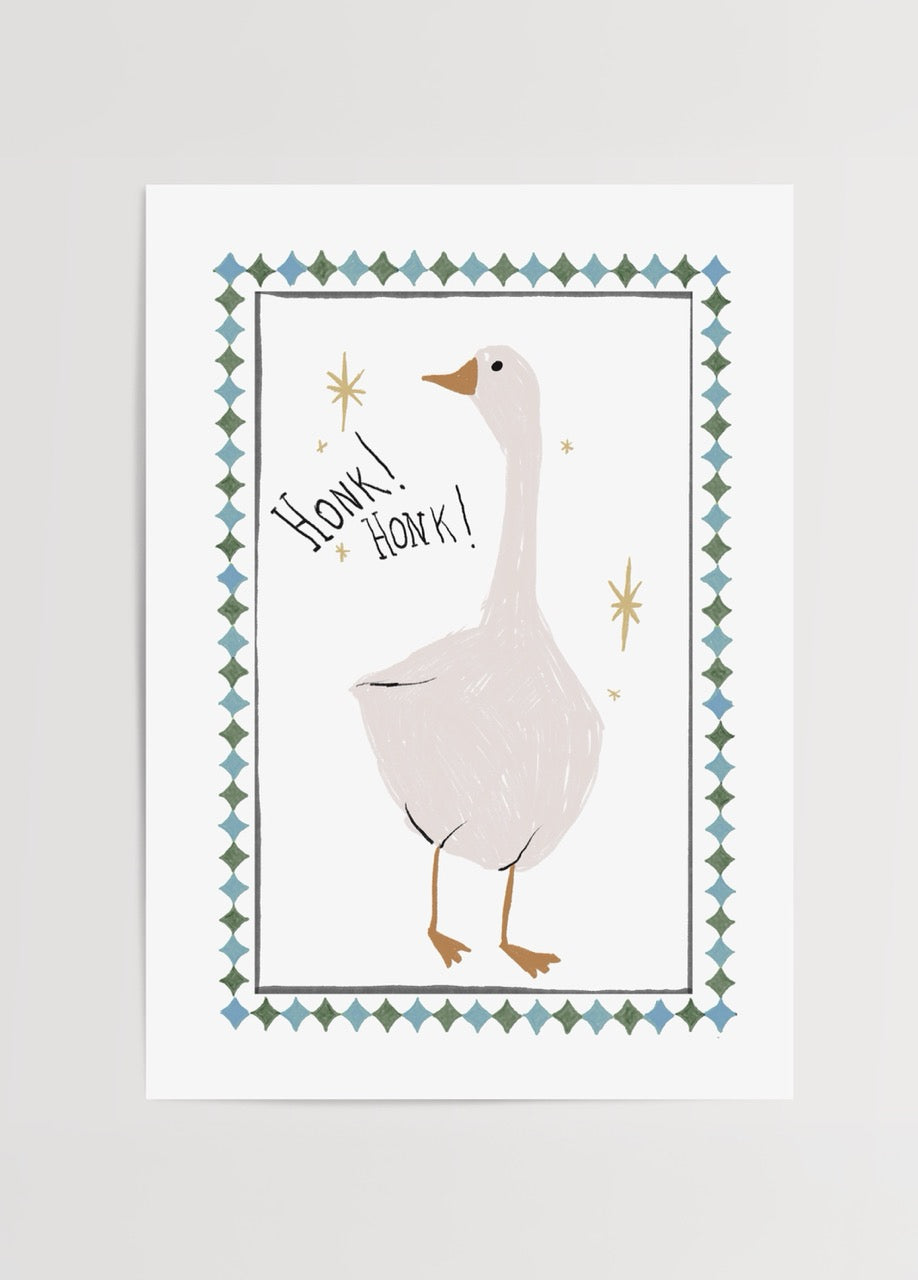 Nazlı Tarcan Honk Honk Tatlı Kaz illüstrasyon poster baskı