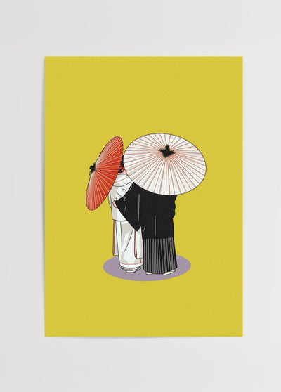 Japanese Wedding Ceremony İllüstrasyon Posteri