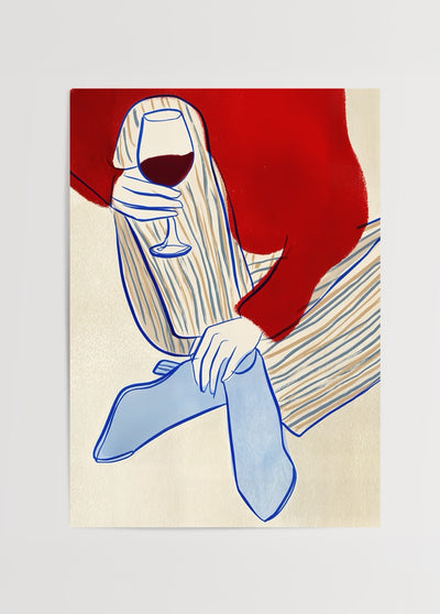 Kadehli Figür Poster Baskı