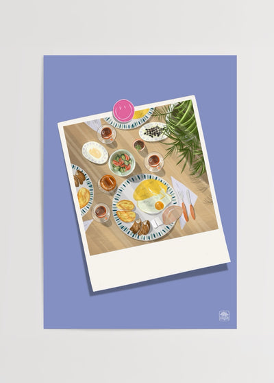 Kahvaltı - Polaroid Poster Baskı