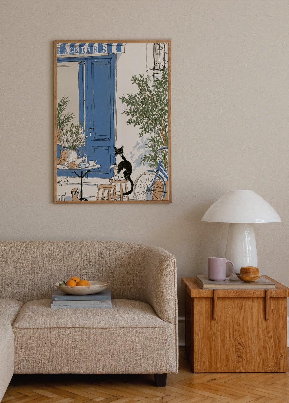 Bilinmiyor Kedi ve Cafe Poster poster baskı mockup 3