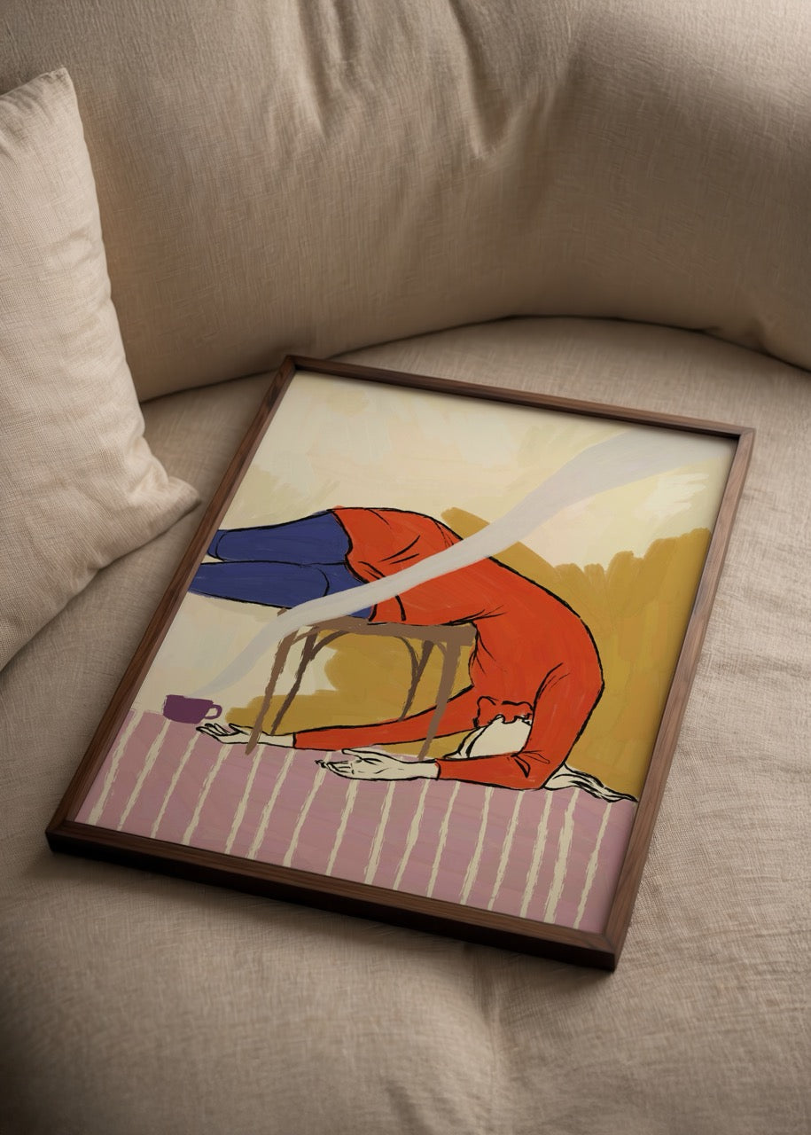nazlı tarcan kırmızı seri modern figüratif sanat posteri
