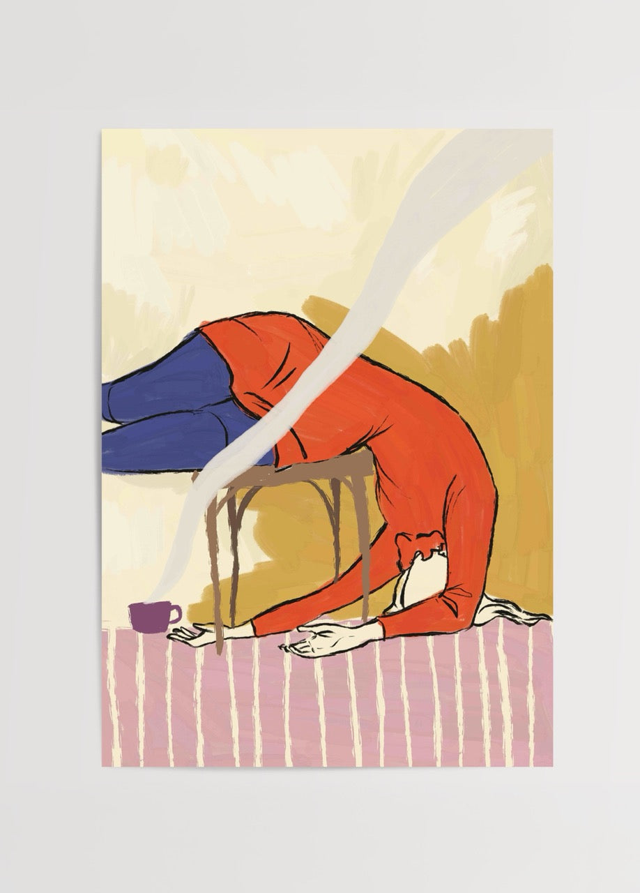 nazlı tarcan kırmızı seri modern figüratif sanat posteri