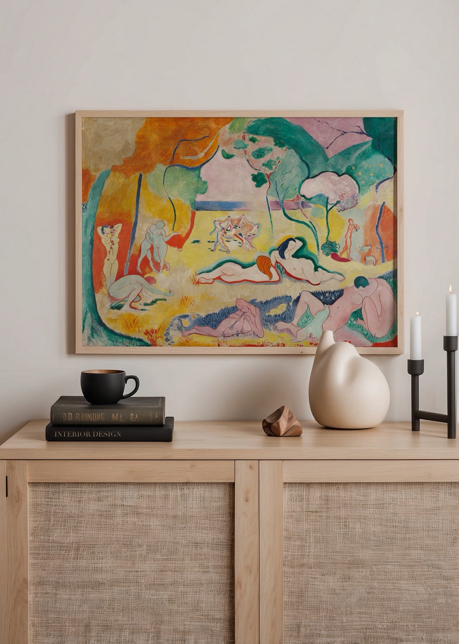 henri matisse le bonheur de vivre renkli figüratif sanat eseri poster