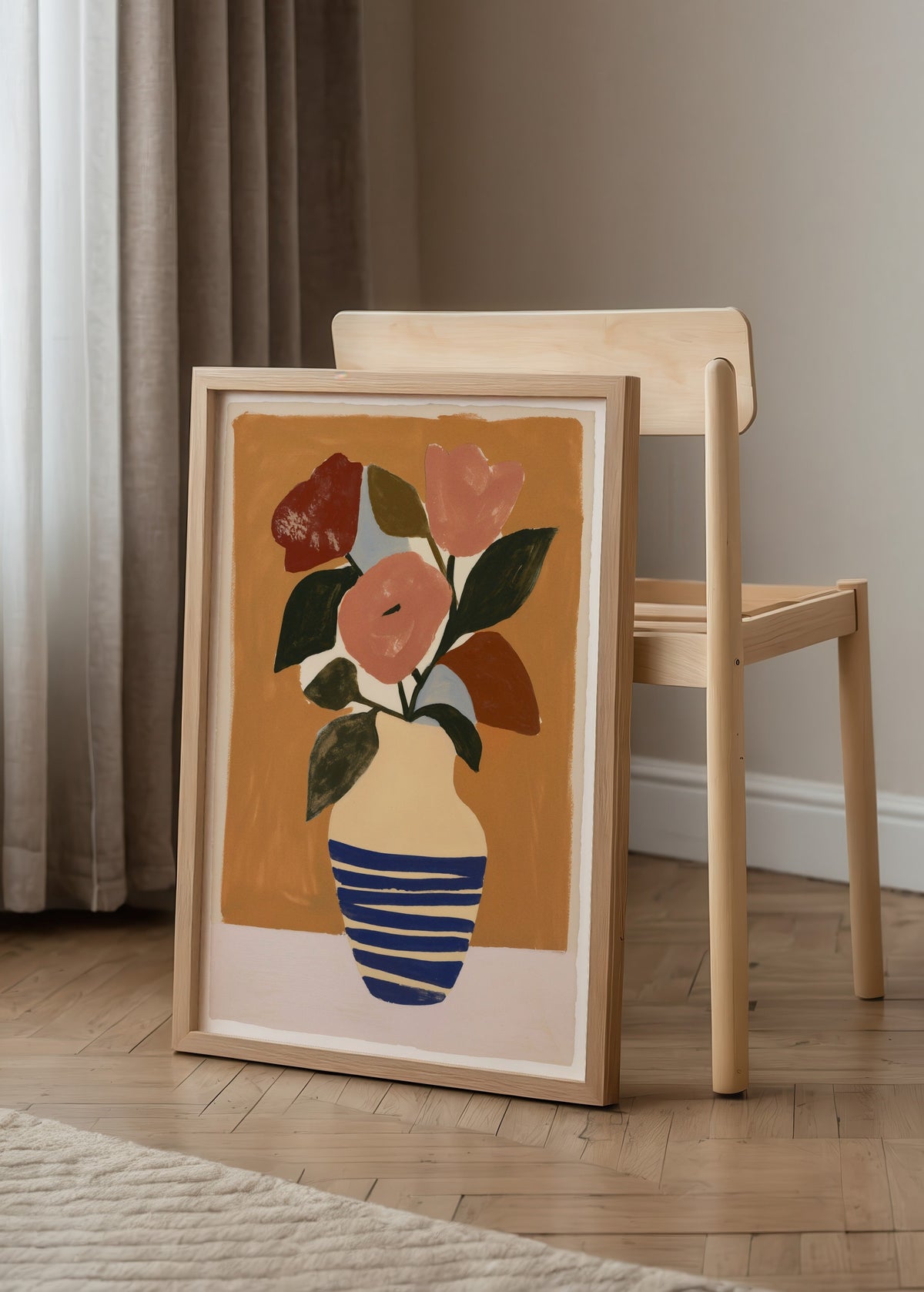 Léa Morel Çiçekli Vazo Poster poster baskı mockup 2
