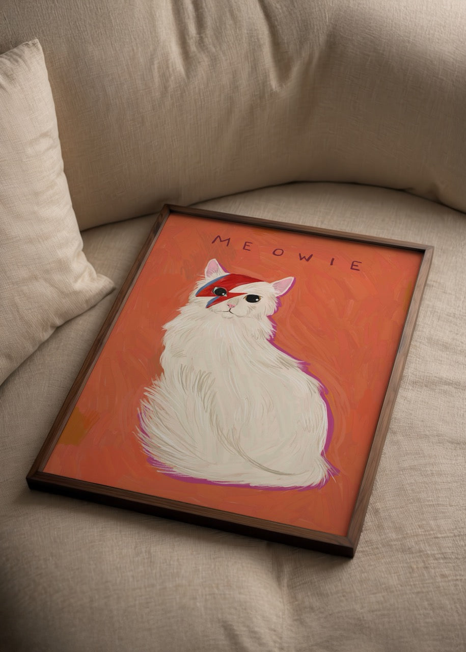 nazlı tarcan meowie modern kedi illüstrasyon poster baskı