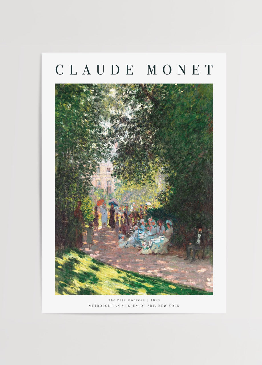Claude Monet’nin The Parc Monceau (1878) eserinden uyarlanmış klasik sanat posteri