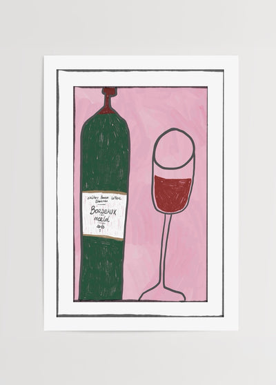 Pembe Kırmızı Şarap Poster Baskı
