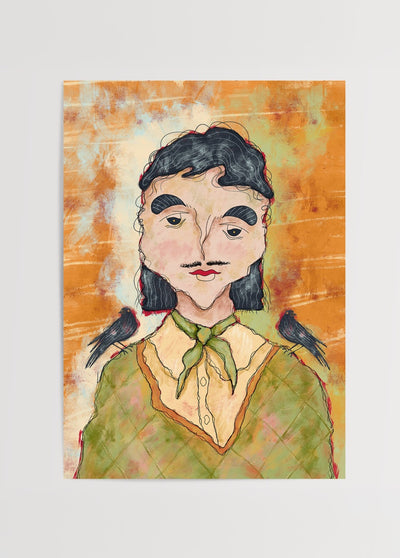 Karga ve Portre – Ekspresif Figüratif Sanat Posteri