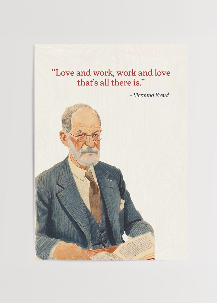 Sigmund Freud illüstrasyonlu ve alıntılı poster – Hiwell x Yaris Koleksiyonu