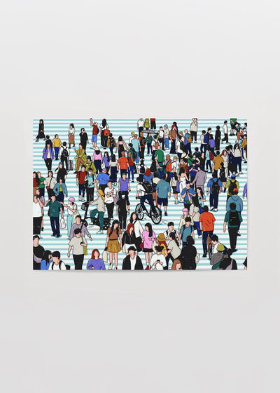 Tokyo Shibuya Crossing İllüstrasyon Poster Baskı