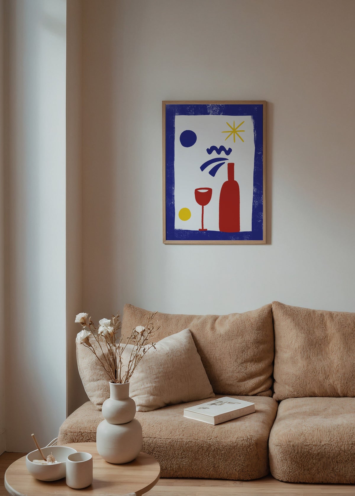 Ulaş Barış Koşar Soyut Şarap ve Bardak Kompozisyonu Poster poster baskı mockup 4