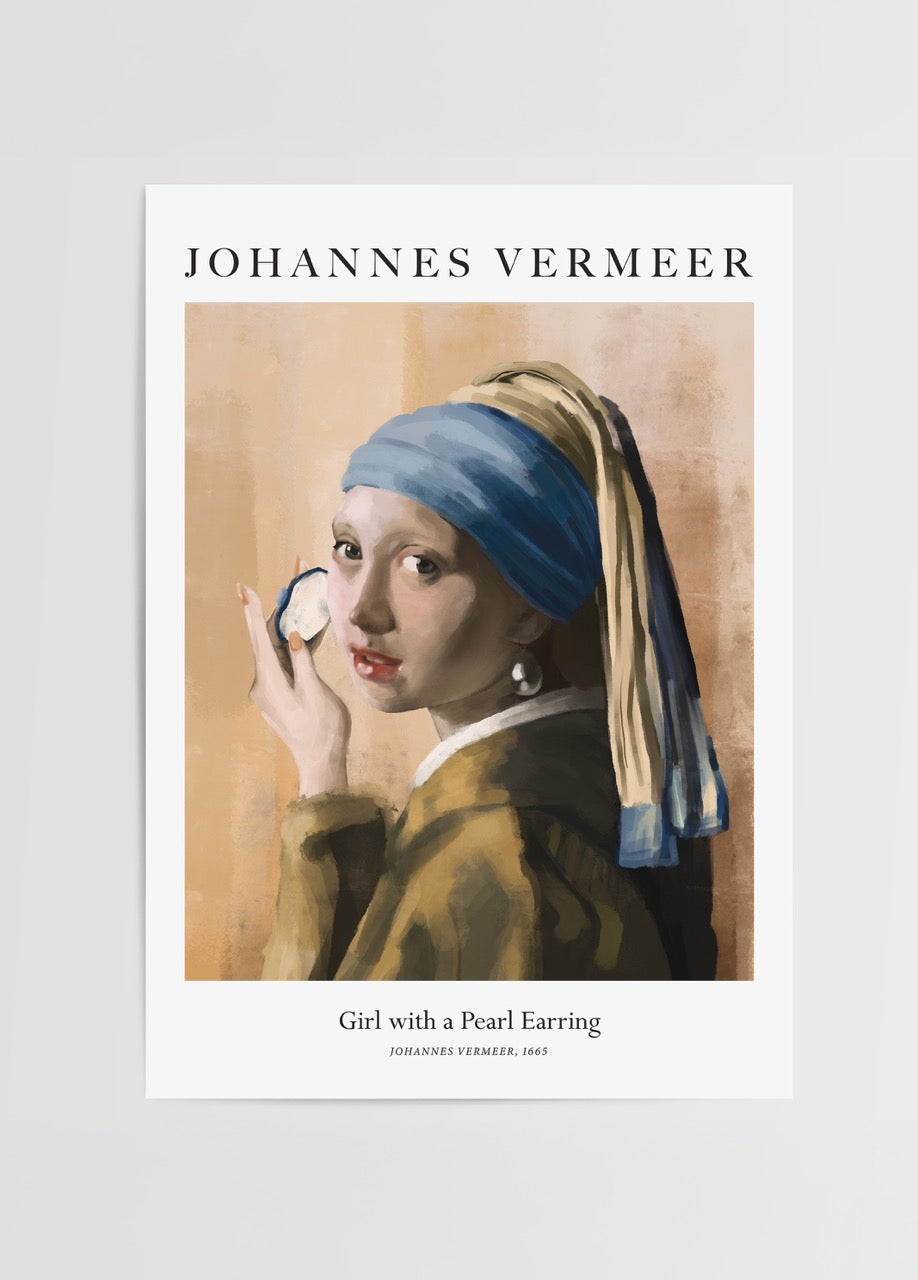 Johannes Vermeer’in “İnci Küpeli Kız” tablosunun modern sanat posteri versiyonu