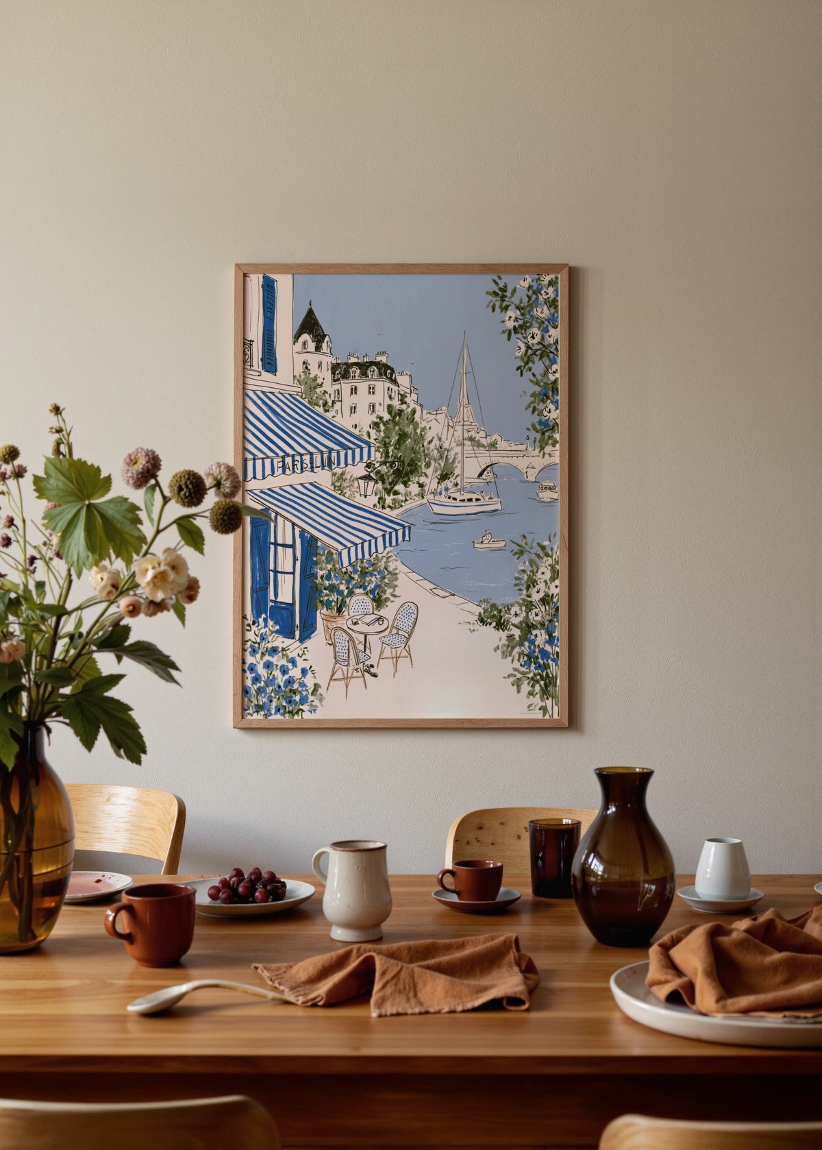 Yves Klein Parisian Café Poster poster baskı mockup 2