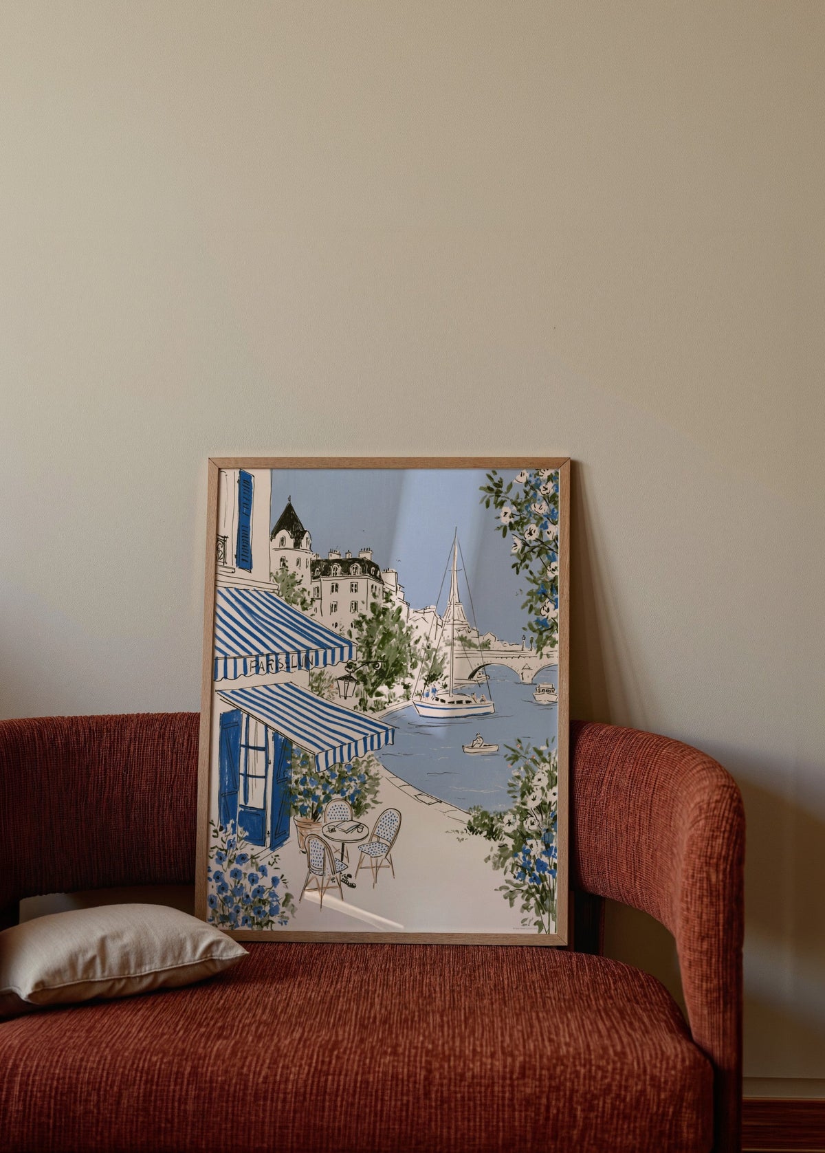 Yves Klein Parisian Café Poster poster baskı mockup 3