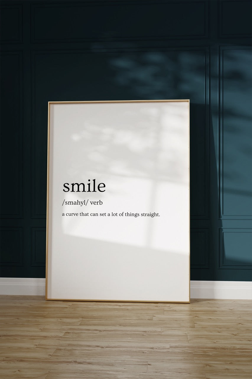 Smile Kelime Çerçevesiz Poster